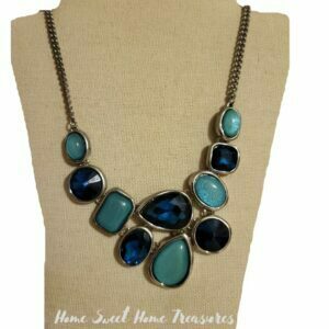 necklace blue bling new