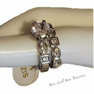 set rings silver tone clear bling