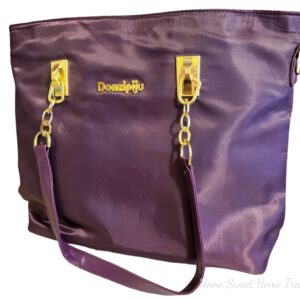purse purple silky new gold hardware