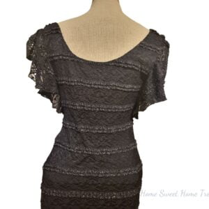 dress size 6 black lace silver sparkles mini