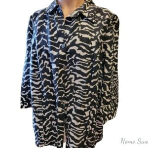 2XLarge xx blouse shirt top east 5th st black white animal print