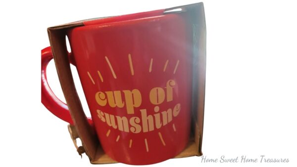 cup mug red orange sunshine new